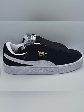 Puma Suede Kids 4.5 XL Black/White Casual Sneakers Womens 6